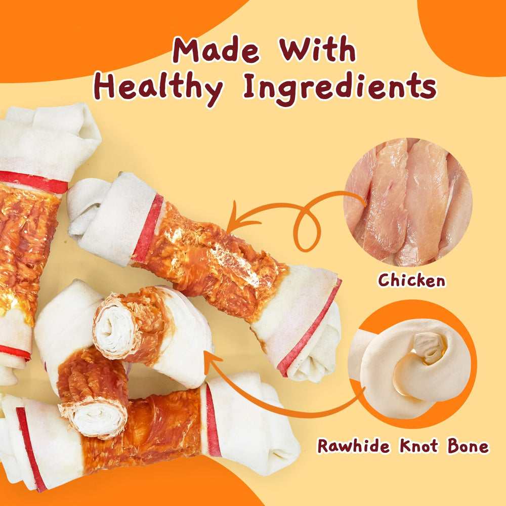 Jungle Calling large dog chew chicken wrap in a chew-ready form.