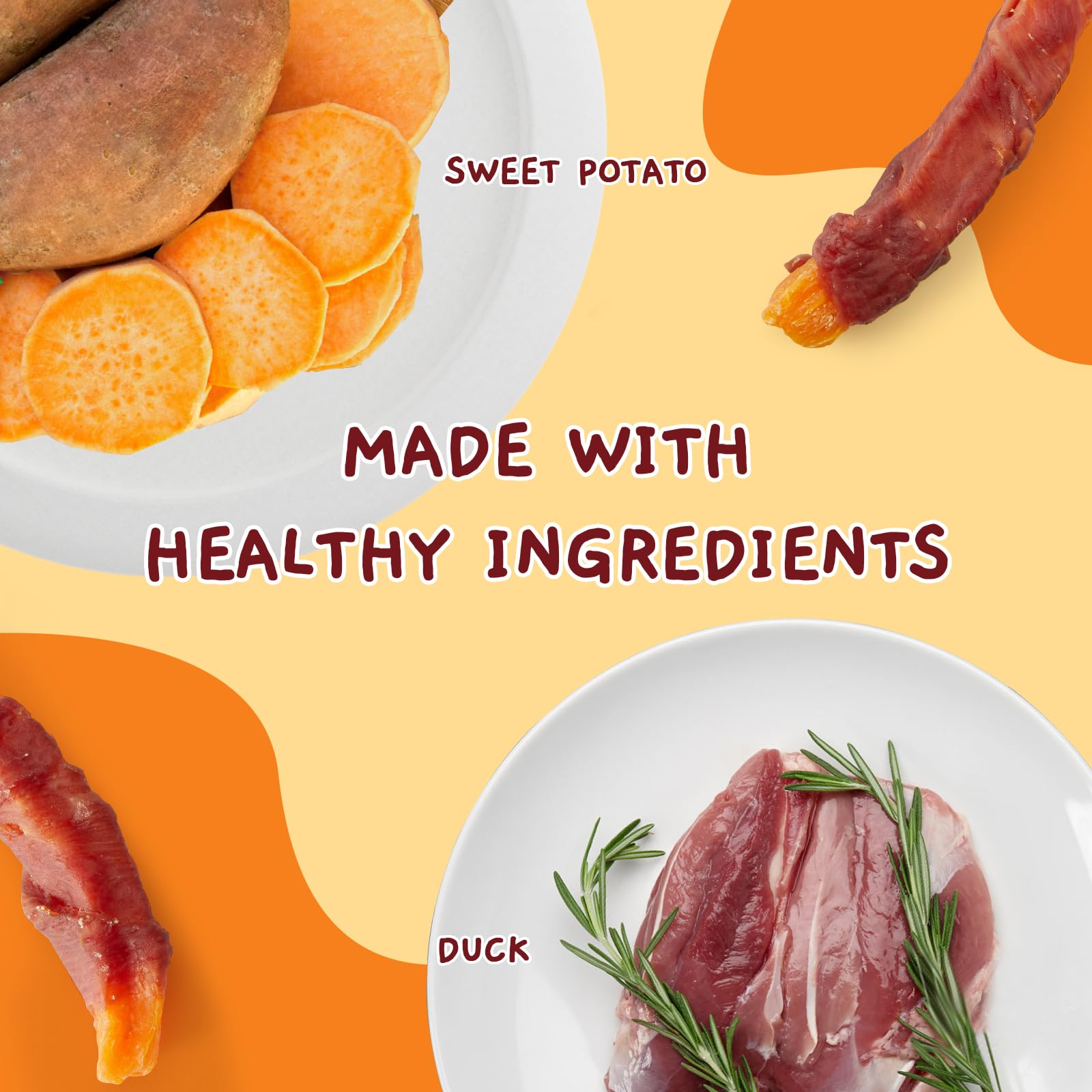Tranches patate douce canard Jungle Calling, snack riche en fibre et plaisir.