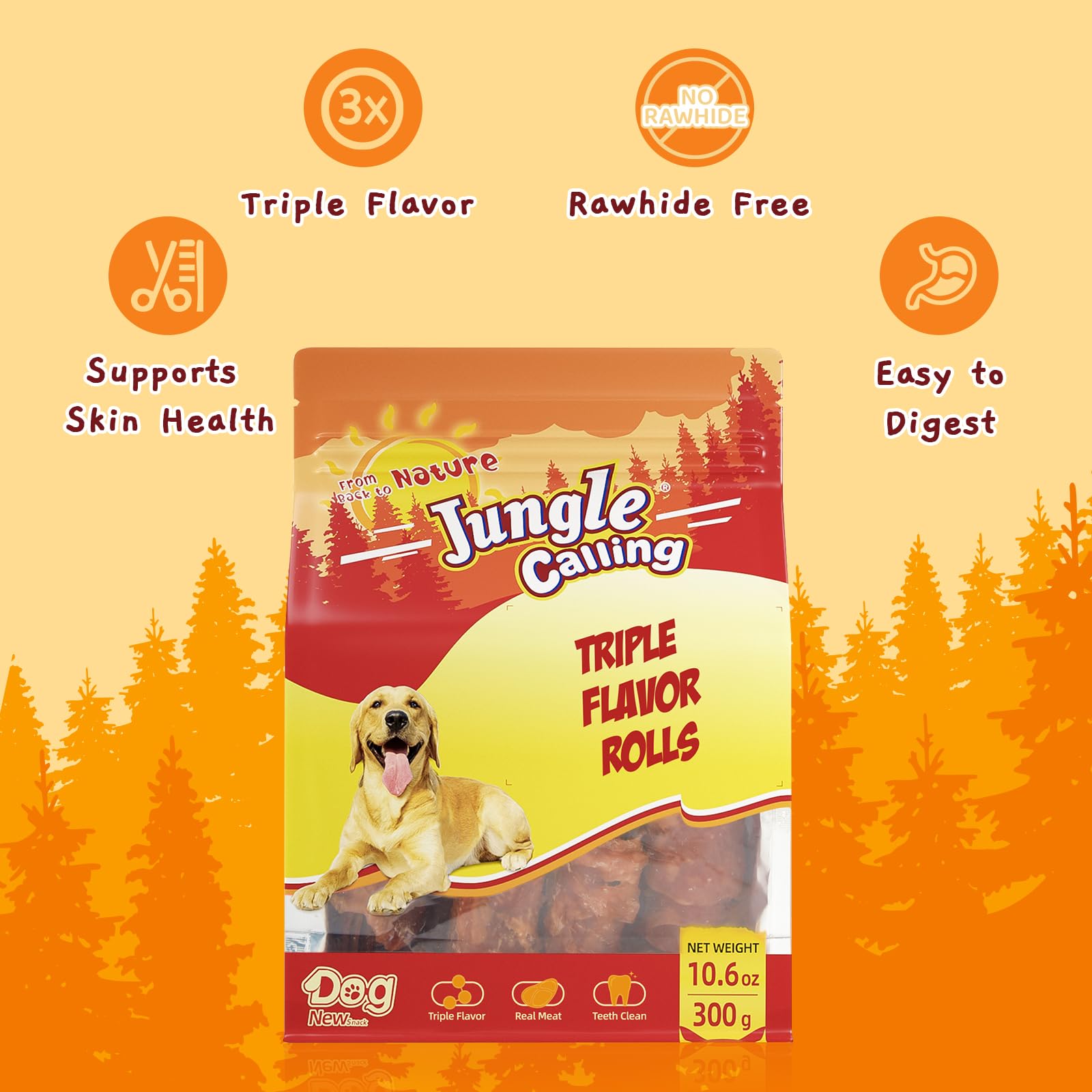 Close-up of Jungle Calling Triple Flavor Rolls shows real meats in the mix.