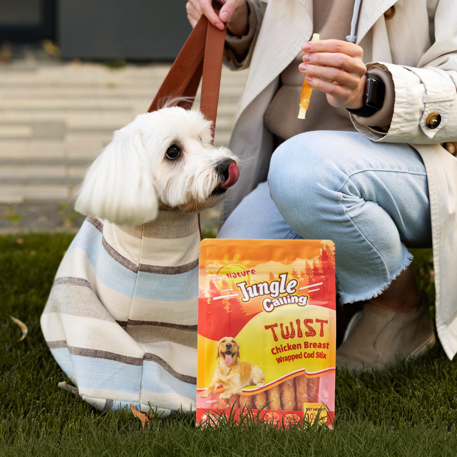 Jungle Calling snack sin cuero para perros activos y felices.
