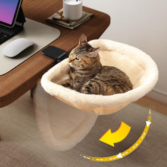 Cama de escritorio JUNSPOW para gato con pliegue rápido y ahorro de espacio.
