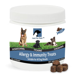 Just For Pets chuches alergia para perros, sabor salmón, apoyo a la piel.
