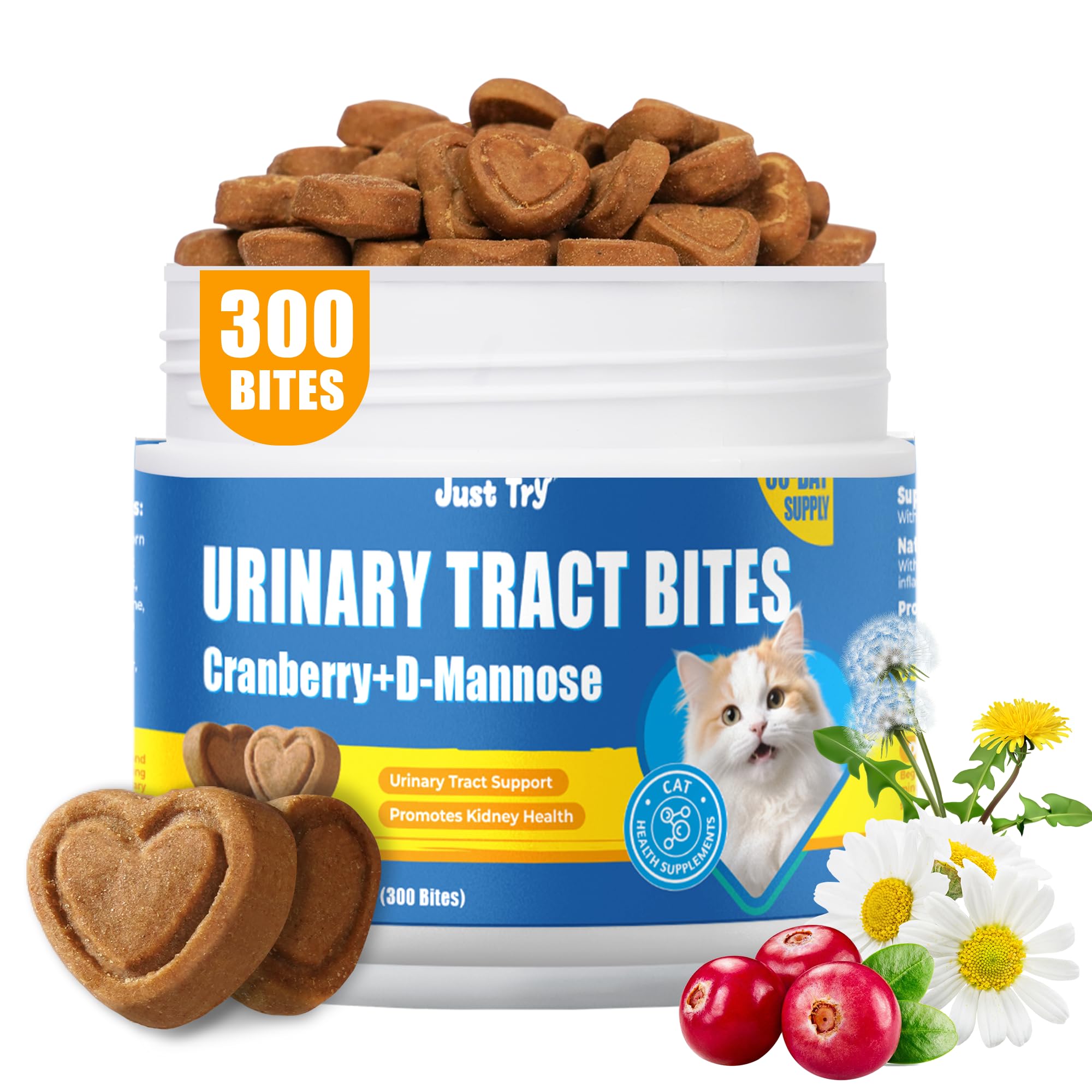 Just Try 300 Bocados envase para gatos, apoyo a la salud urinaria