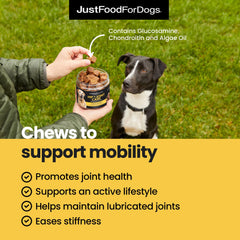 JustFoodForDogs aceite de algas Omega-3: apoyo para articulaciones y piel.
