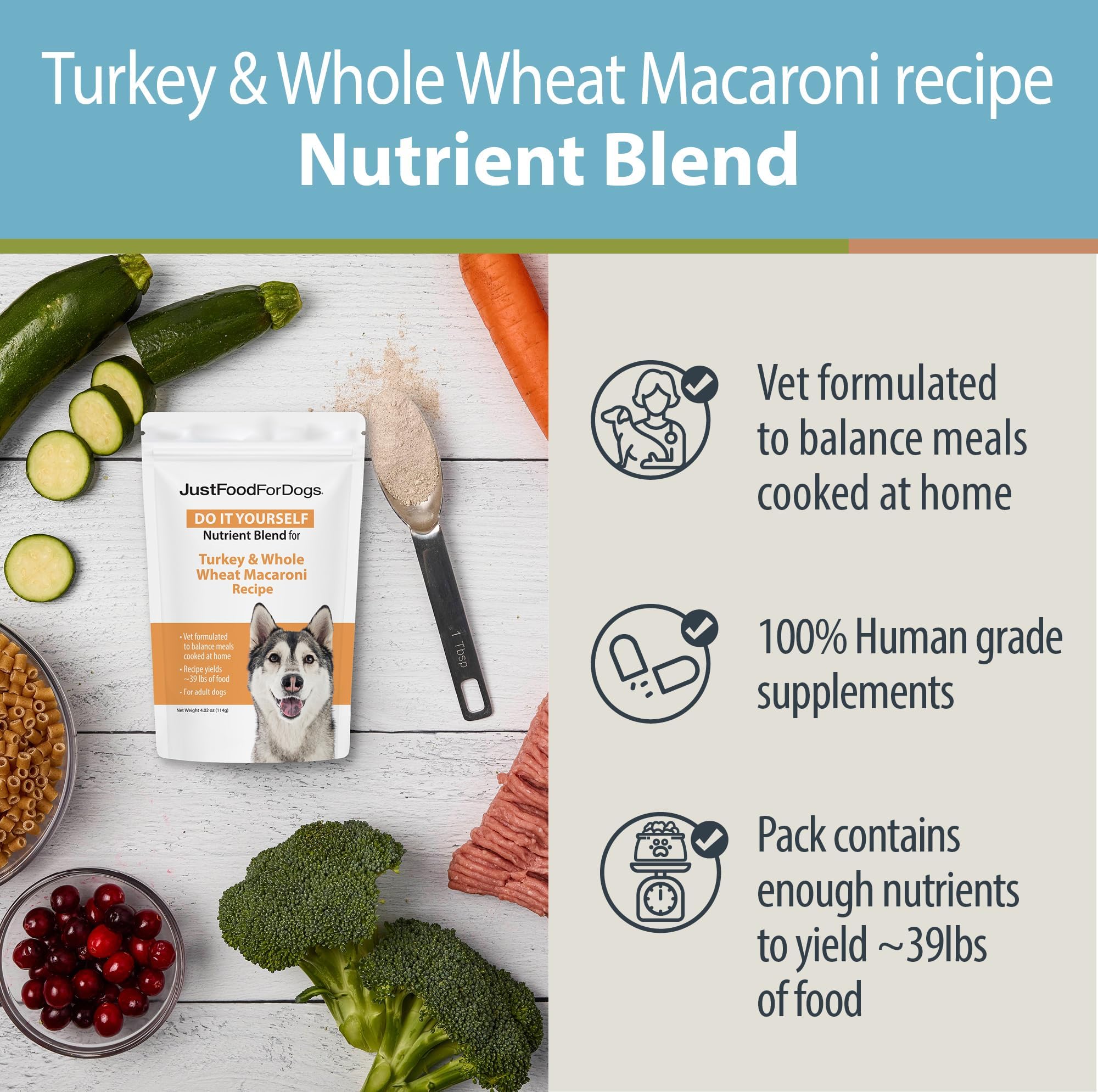 JustFoodForDogs Comidas DIY con ingredientes frescos: guía de cocina y porciones.