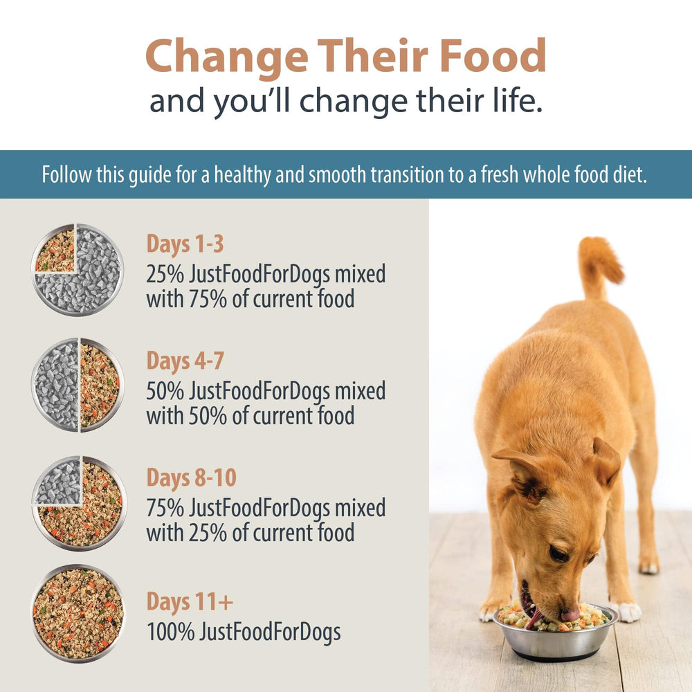 JustFoodForDogs despensa fresca receta cordero-arroz-integral, alimento humano para perros.