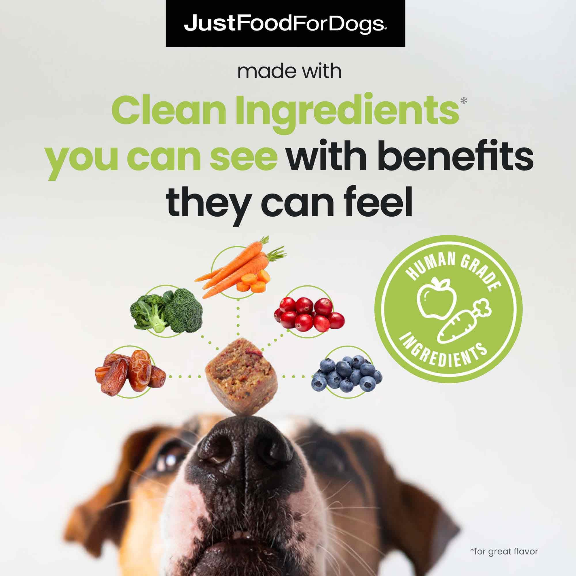 JustFoodForDogs glucosamina y condroitina para soporte de articulaciones y movilidad.