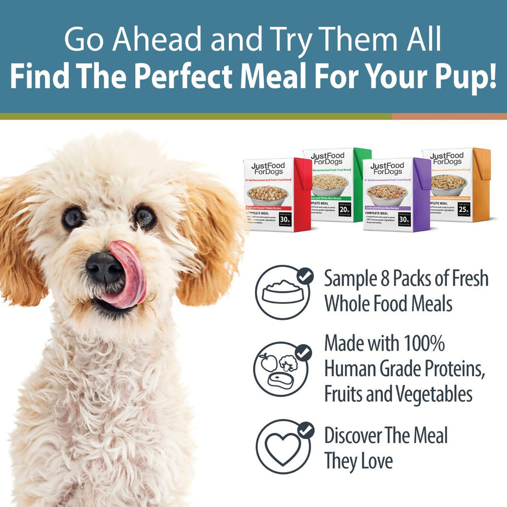 JustFoodForDogs Pantry Fresh porciones de pavo, opción ligera para rotación.