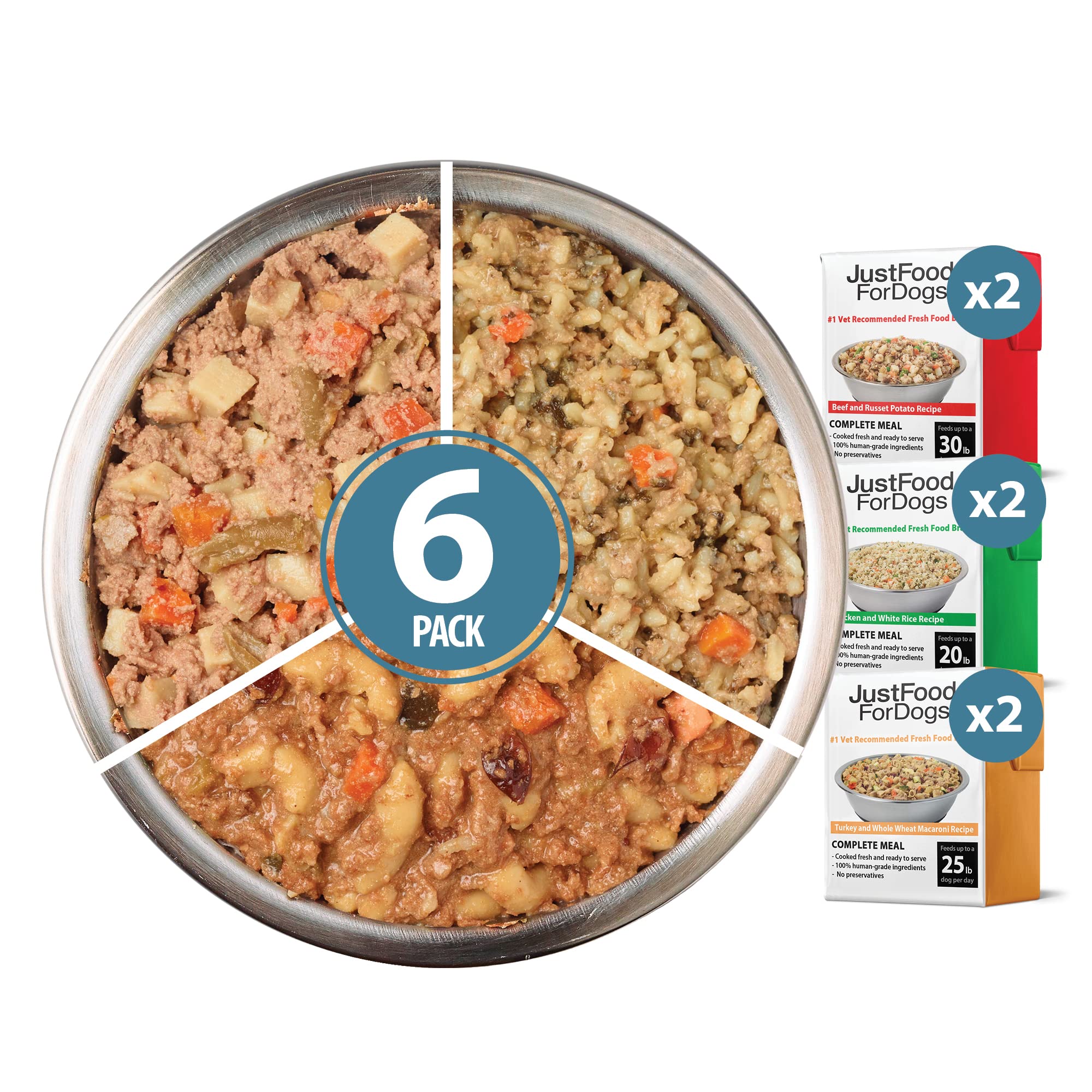 JustFoodForDogs variedad-pack de comida húmeda para perros.