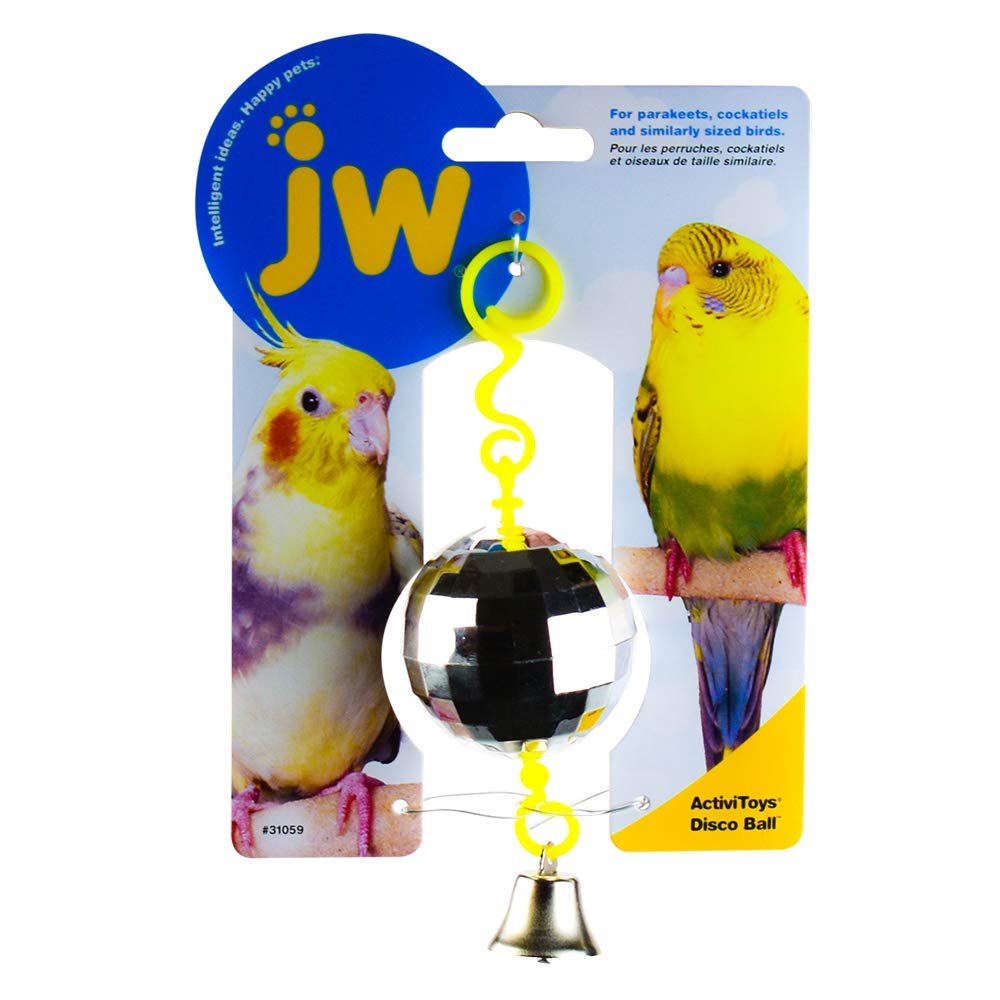 JW Activitoy Bola Discoteca - espejo y brillo para estimular la exploración del ave.