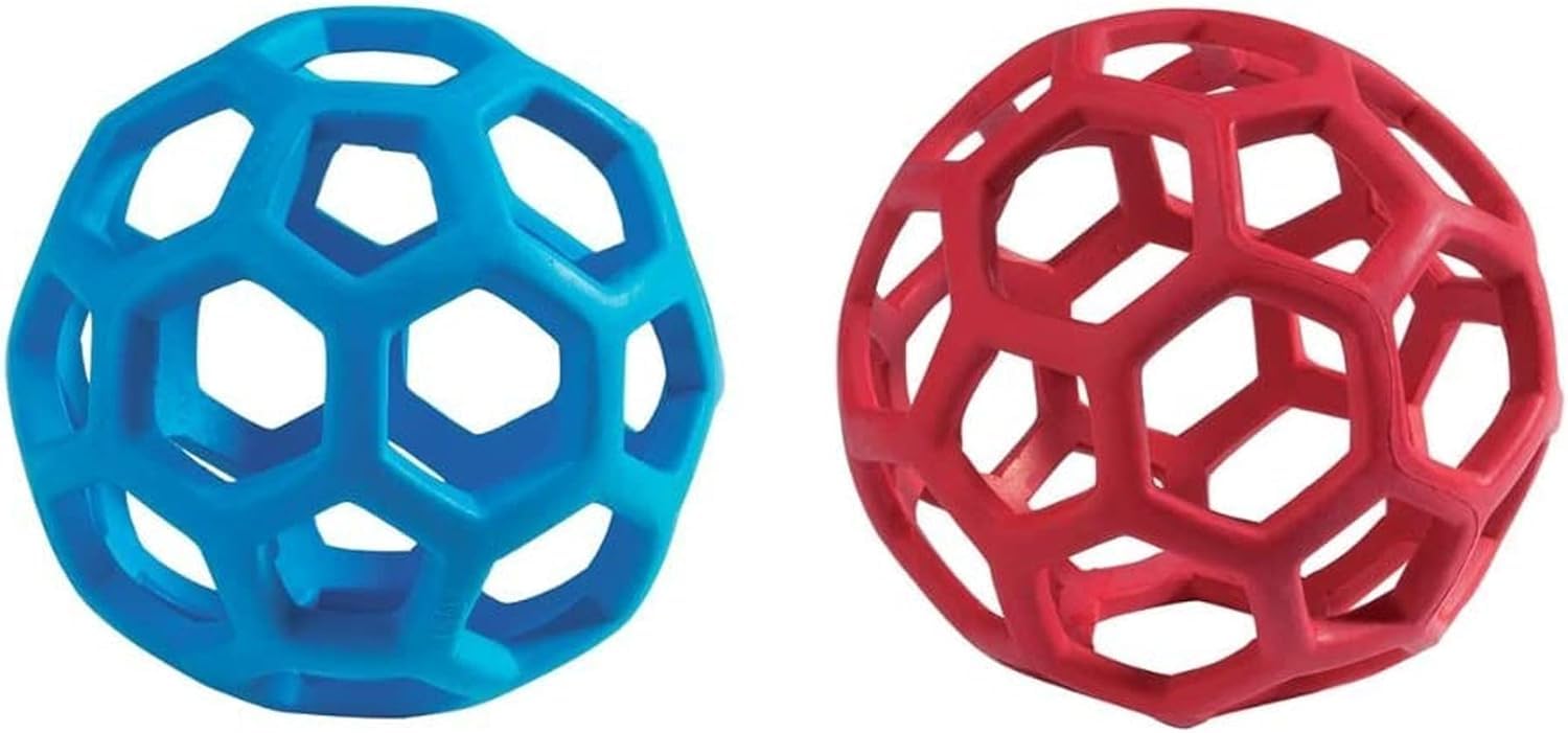 JW HOL-ee Roller pequeño, mordedor de caucho natural para juego y entrenamiento.
