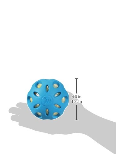 Bola JW Pet sin tapas ni anillos, diseñada para morder de forma segura.