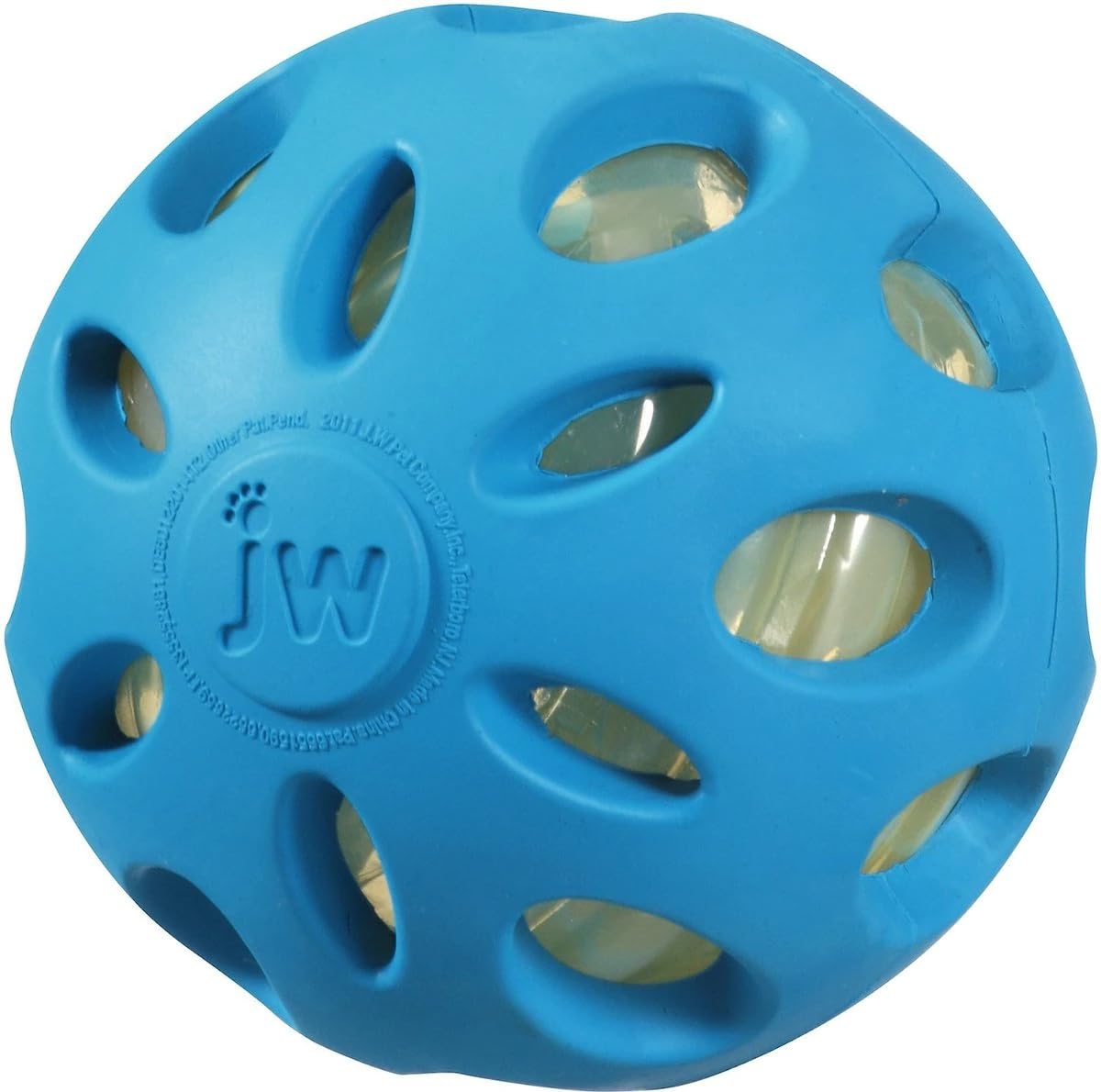 JW Pet Crackle Heads Crackle Ball Pequeño con crujido audible para morder y jugar.