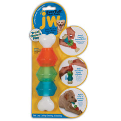 JW Pet EverTuff Treat Pod, juguete para juego independiente y masticación segura.