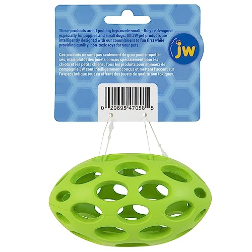 JW Hol-ee Football: diseño abierto en goma natural para liberar golosinas durante el paseo.