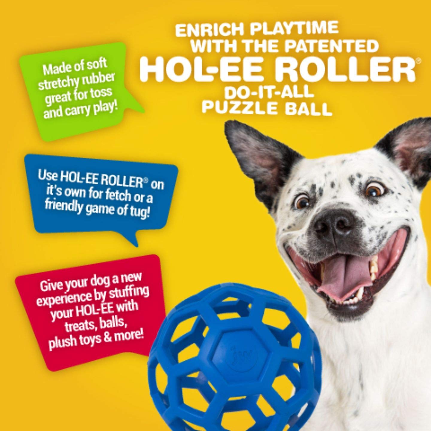 JW Pet Hol-ee Roller: juego interior-exterior con masticación suave para perros.