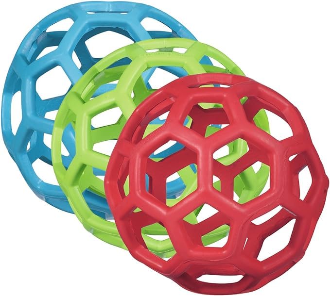 JW Pet HOLEE Roller Ball, bola rebotante para lanzar y recoger