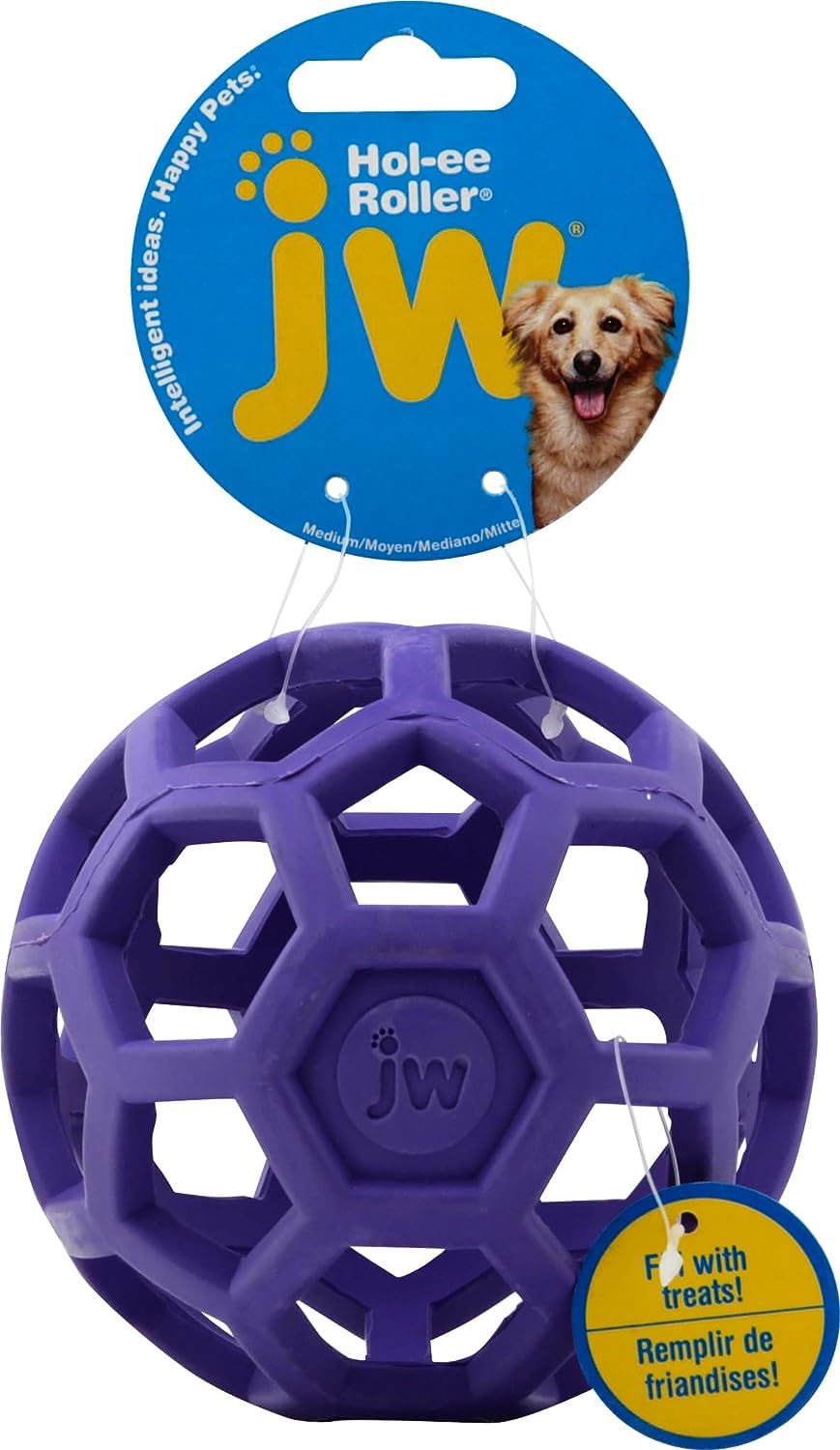 JW Pet HOLEE Roller Ball, diseño honeycomb que mejora agarre y durabilidad