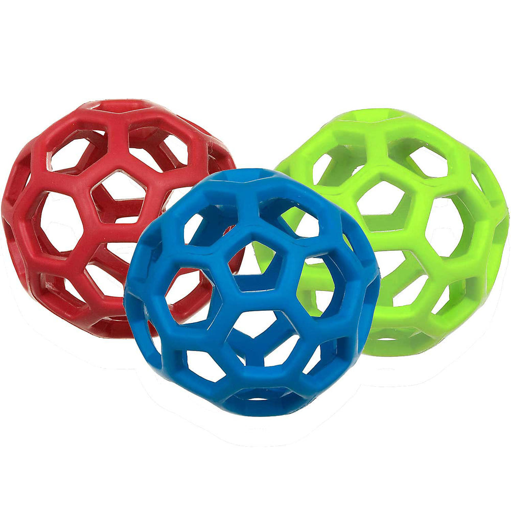 JW Pet HOLEE Roller Ball, juguete masticable para perros, ideal para mordisqueos y juego