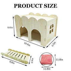 Escalera de madera para hamster facilita subir al techo