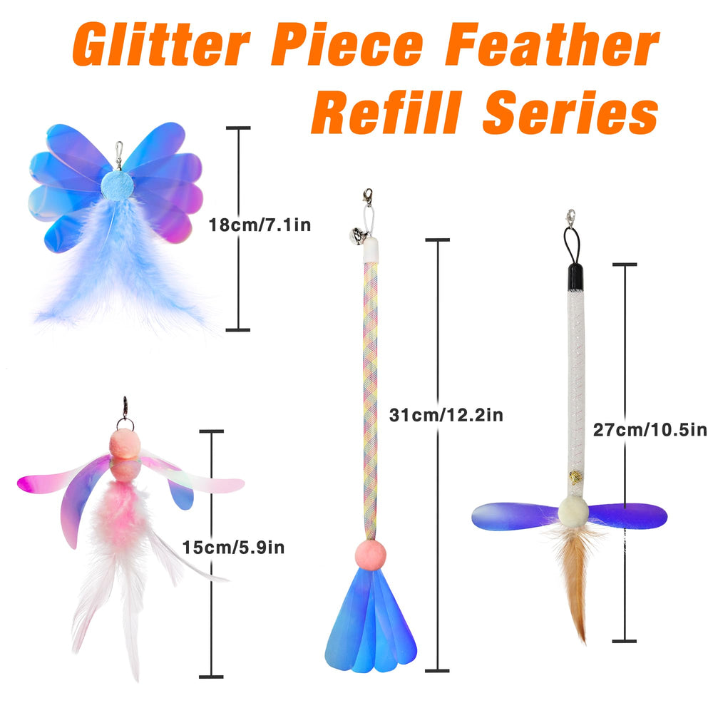 JXFUKAL rellenos de plumas para varita de gato, ideal para enriquecer el juego diario.