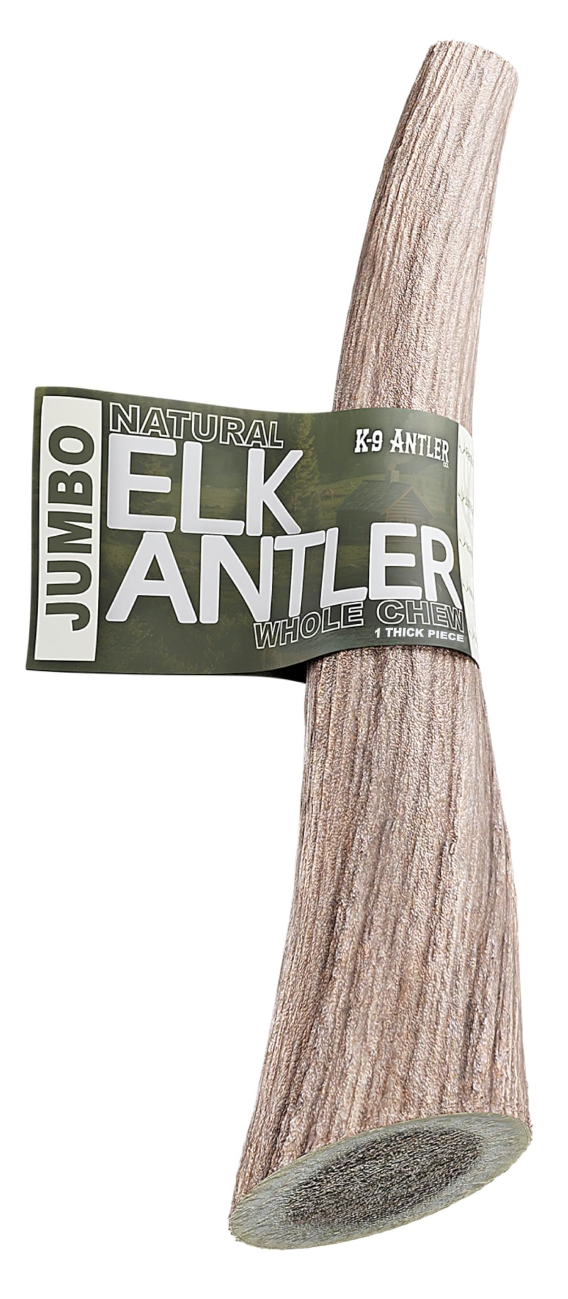 Astas de ciervo para perros K-9 Antler Co, tamaño grande, ideal para masticación prolongada.