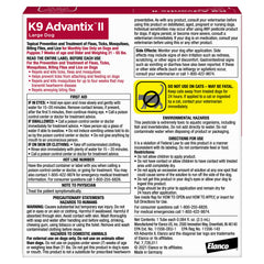 Pulgas, garrapatas y mosquitos visibles; K9 Advantix II ofrece protección y repulsión