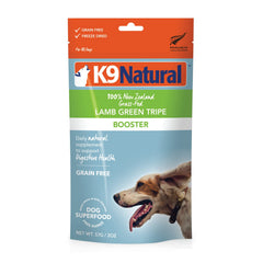 K9 Natural complemento tripa verde de cordero para digestión suave y sabor