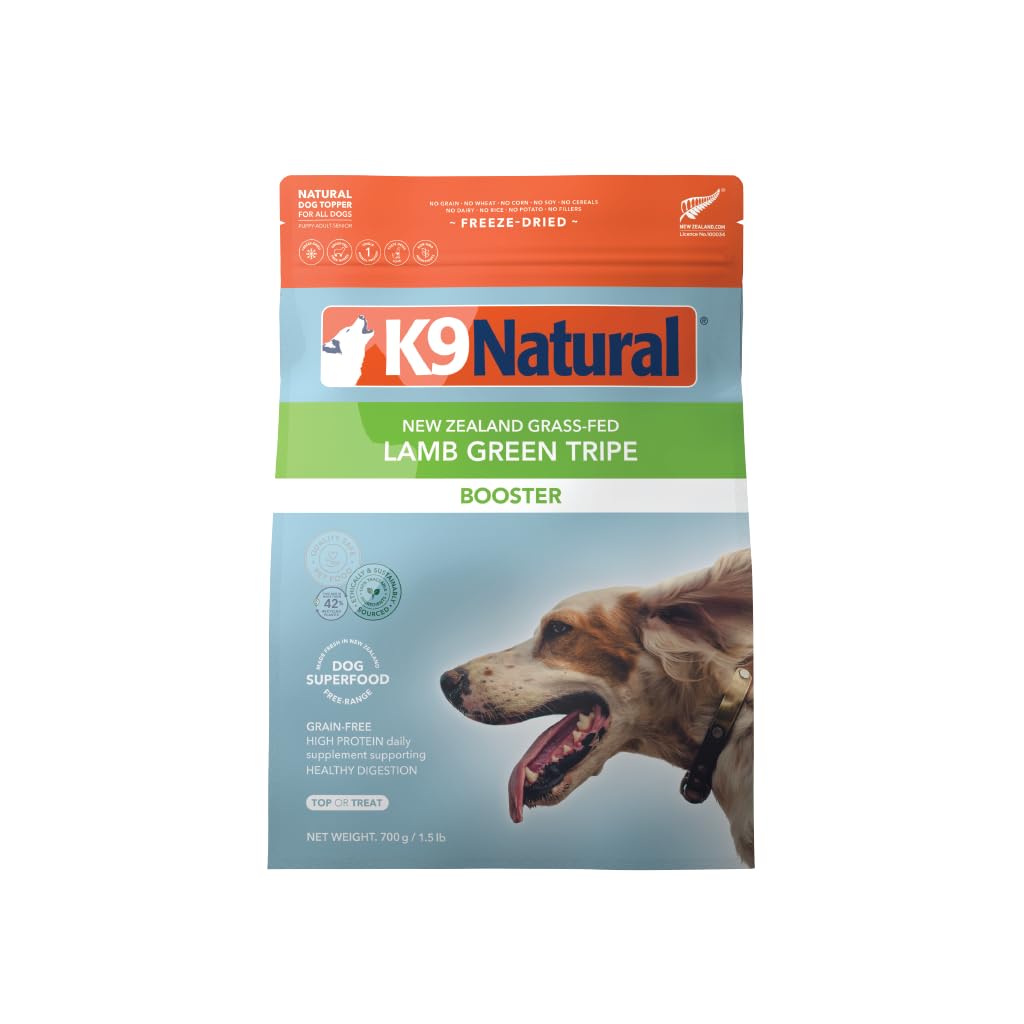 K9 Natural Topper deshidratado para perros, empaque claro que facilita la trazabilidad.