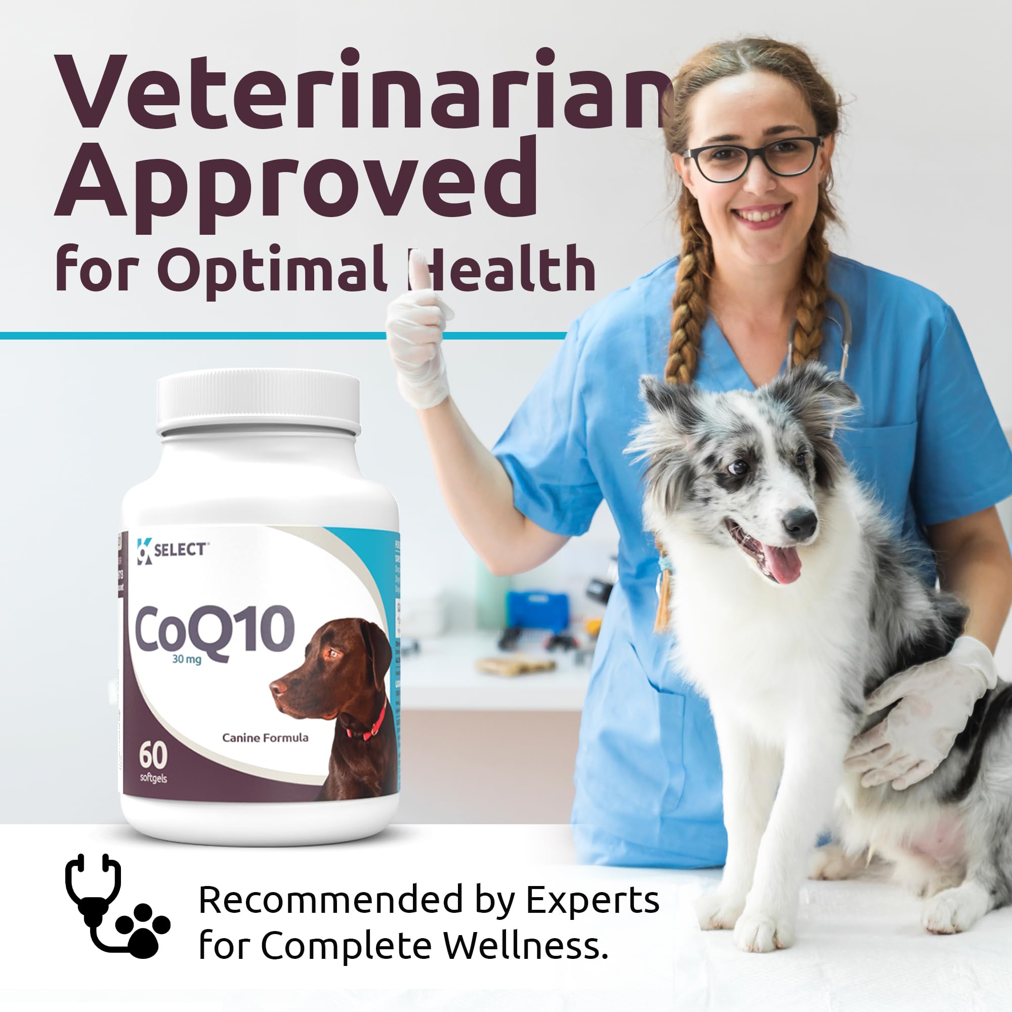 K9 Select CoQ10: envase práctico para la rutina diaria de tu perro.