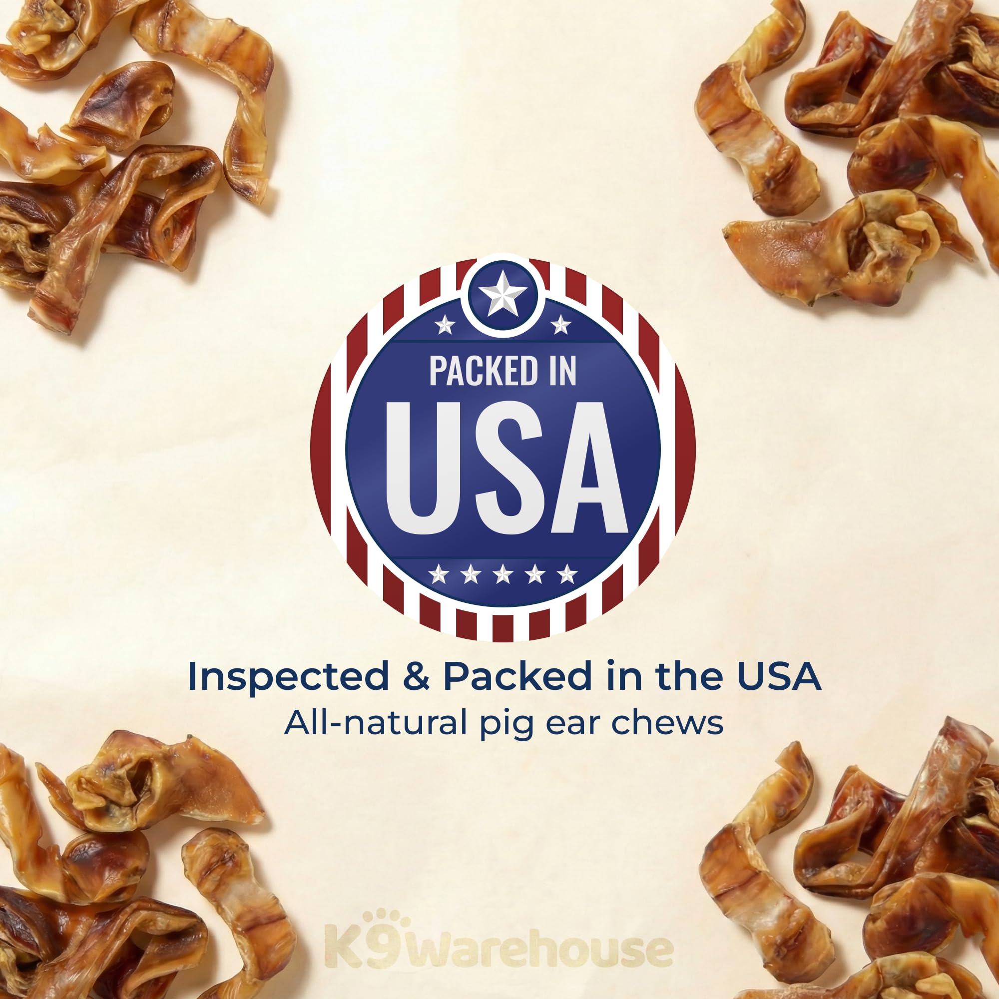 K9warehouse: orejas de puerco en tiras naturales para perros grandes y pequeños