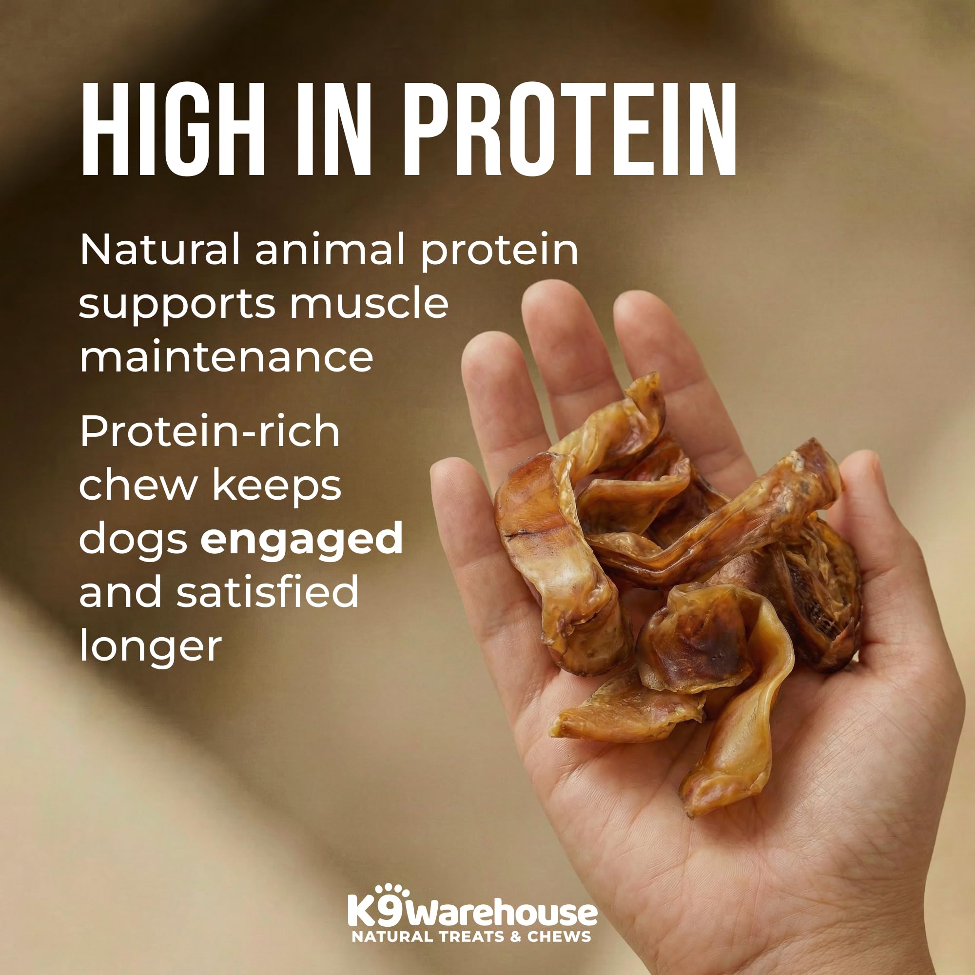 K9warehouse: snack para perros oreja de puerco natural, sin aditivos