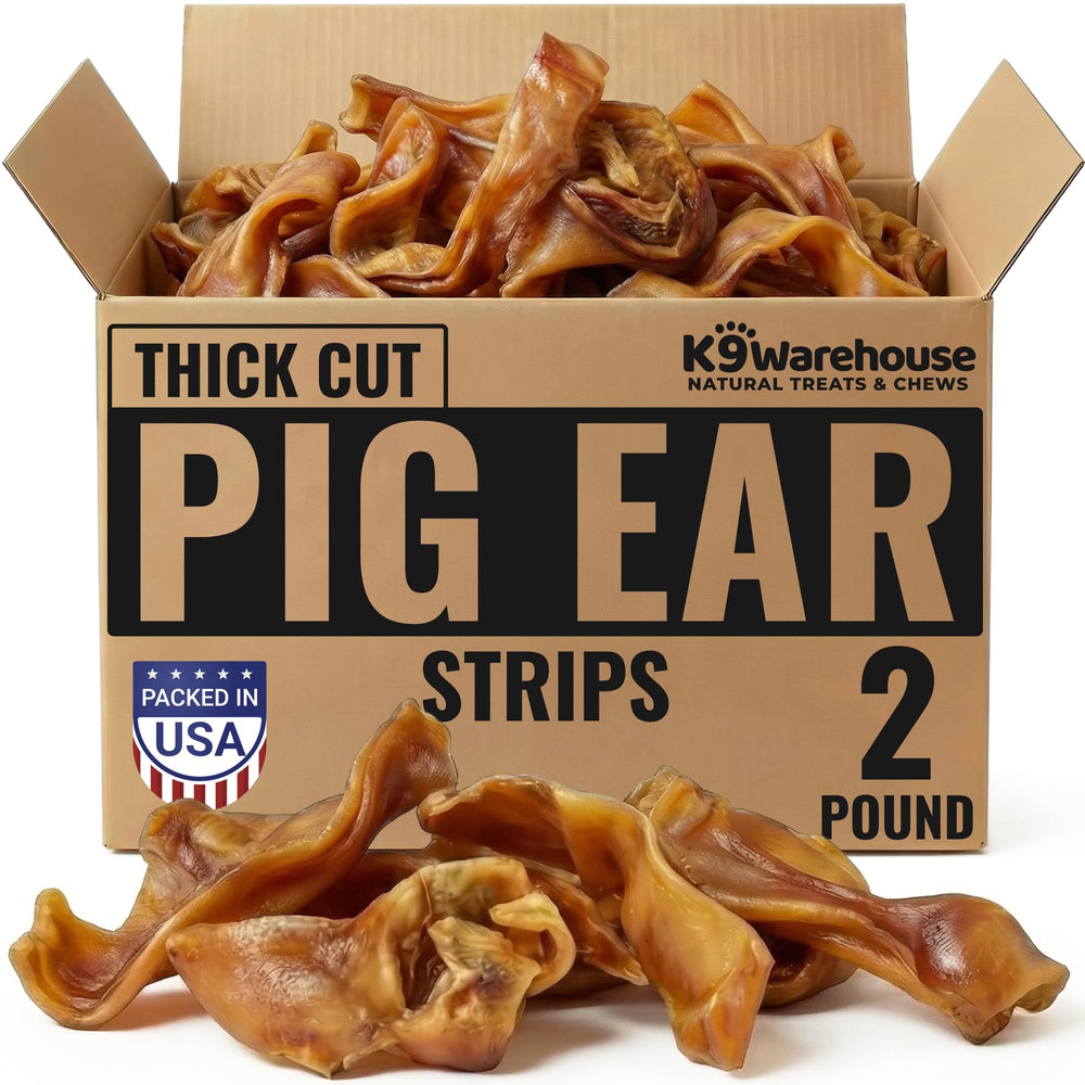 K9warehouse: tiras de oreja de puerco 2lb en bolsa con cierre, ideal para masticación diaria