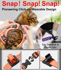 Arnés Kaazylab para gato, fácil de poner con correas ajustables.