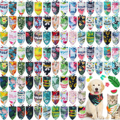 Kacctyen bandanas paquete 100 verano: variedad para diferentes looks caninos.