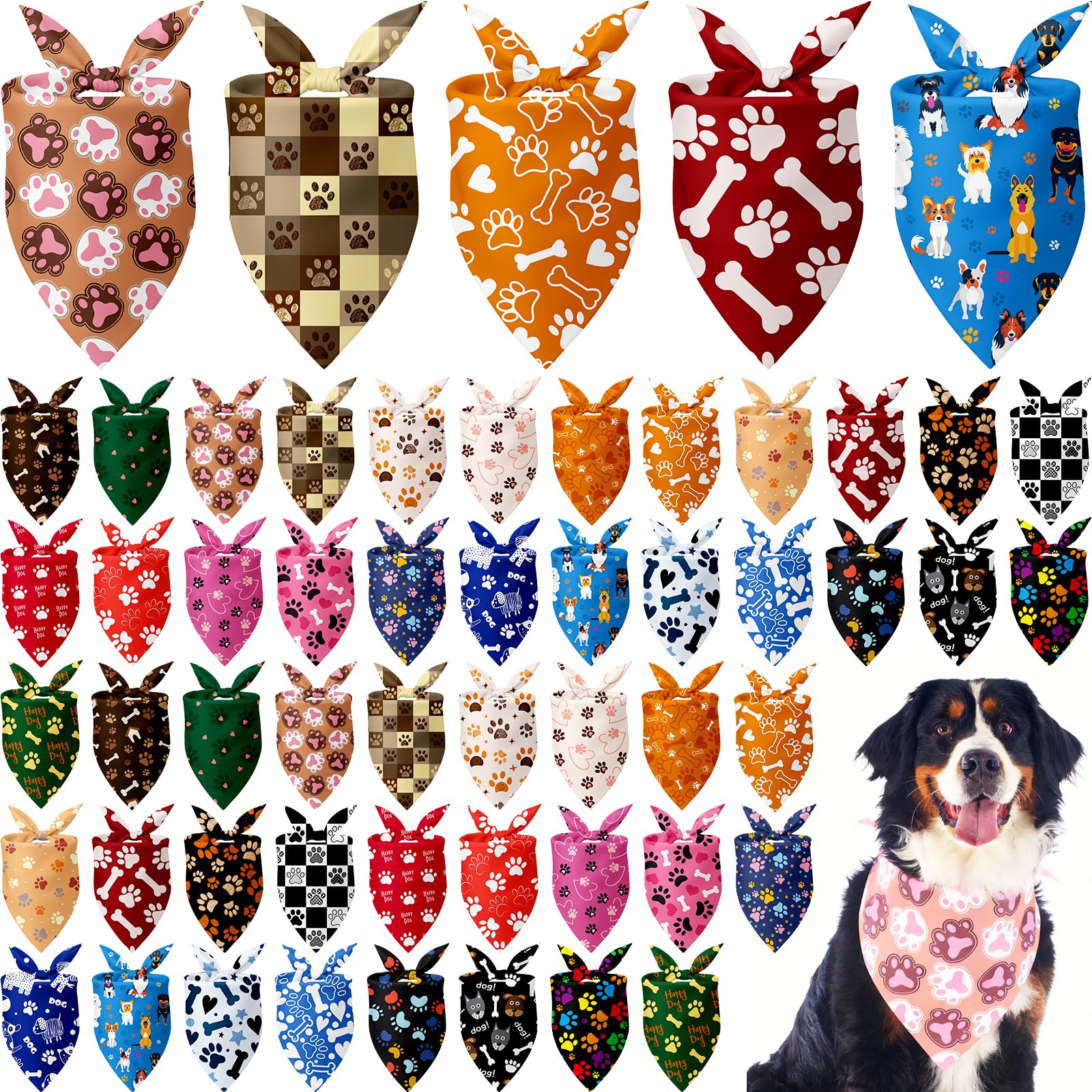 Kacctyen bandanas para perros con patitas, ideal para uso diario.