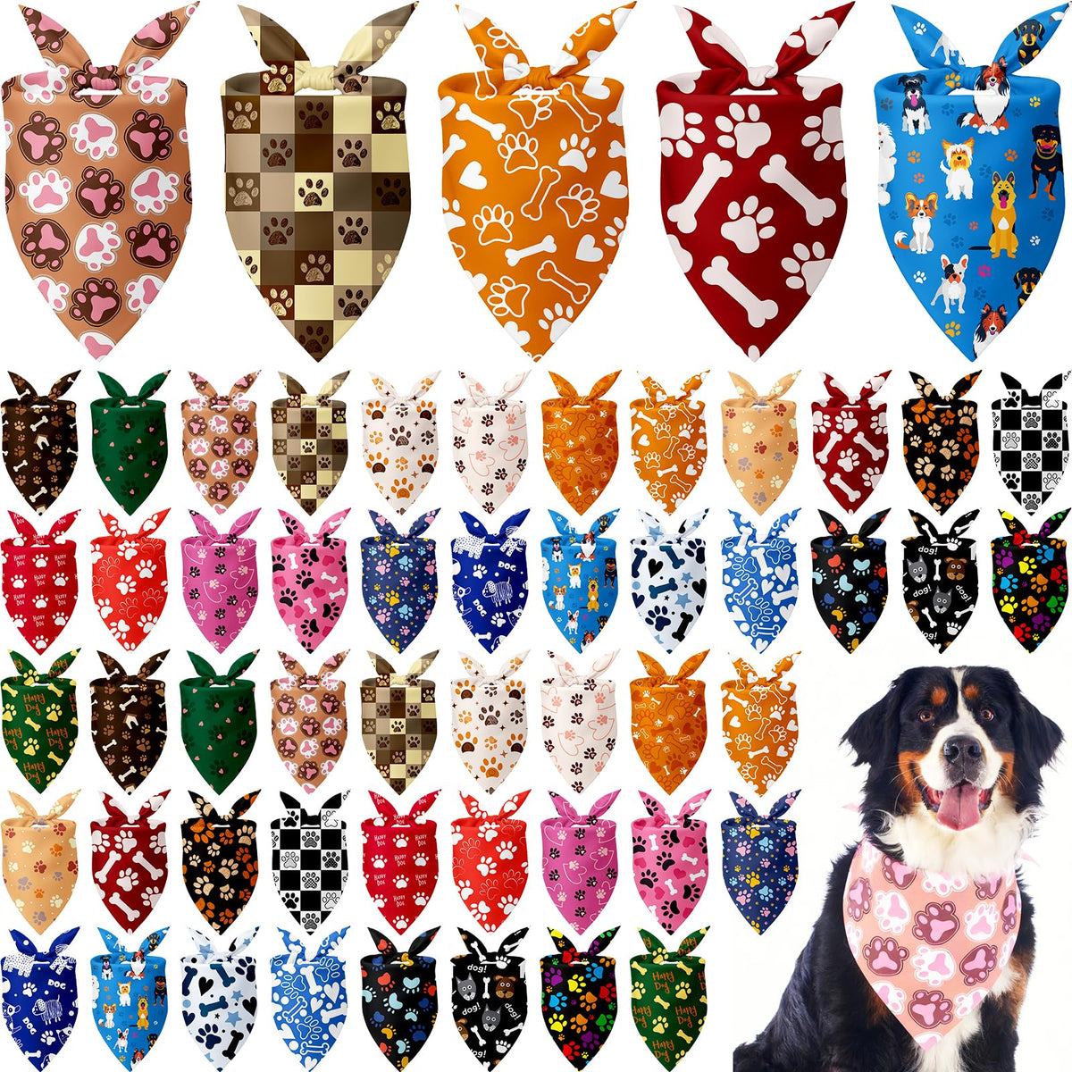 Kacctyen bandanas para perros con patitas, ideal para uso diario.