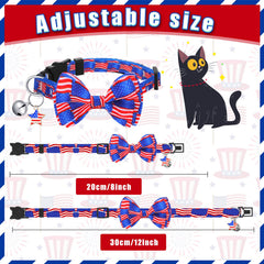Kacctyen collare patriotico con bandera, seguro para gatos pequenos durante fiestas