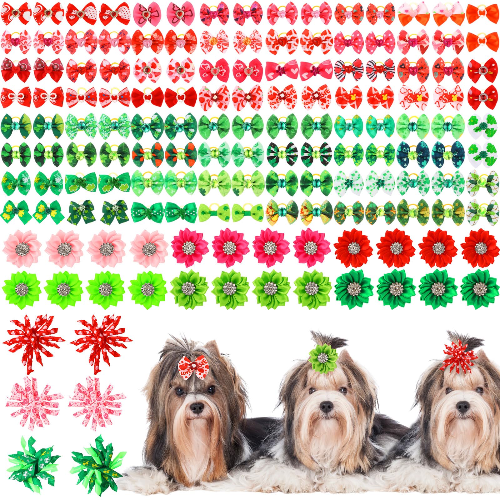 Lazo Kacctyen para perro con corazón, ideal para fiestas y fotos.