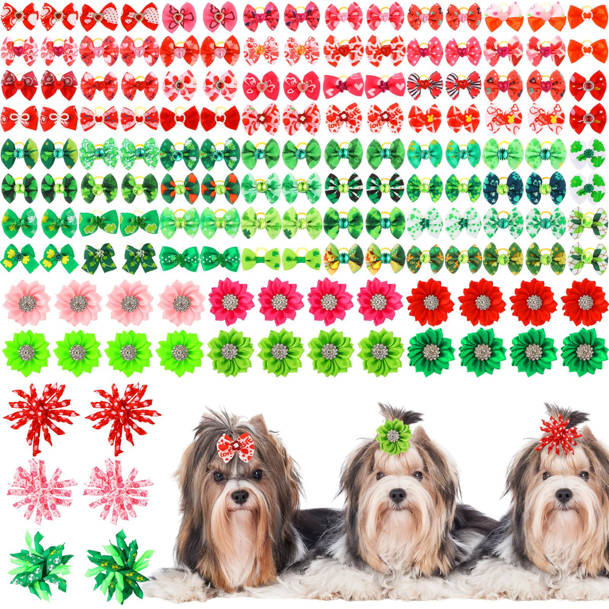 Lazo Kacctyen para perro con corazón, ideal para fiestas y fotos.
