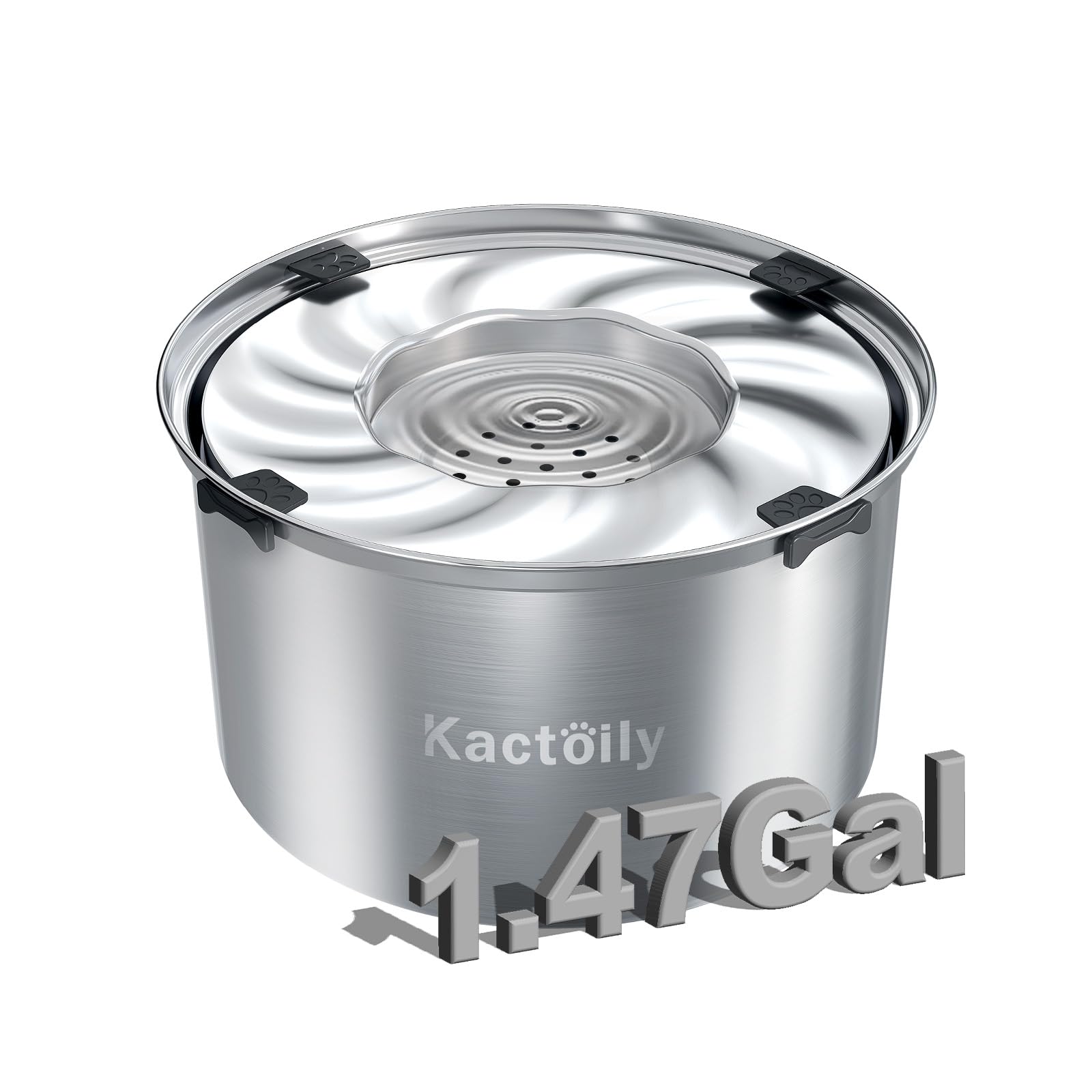 Kactoily cuenco agua perro acero inoxidable 188oz, gran capacidad para varios días.