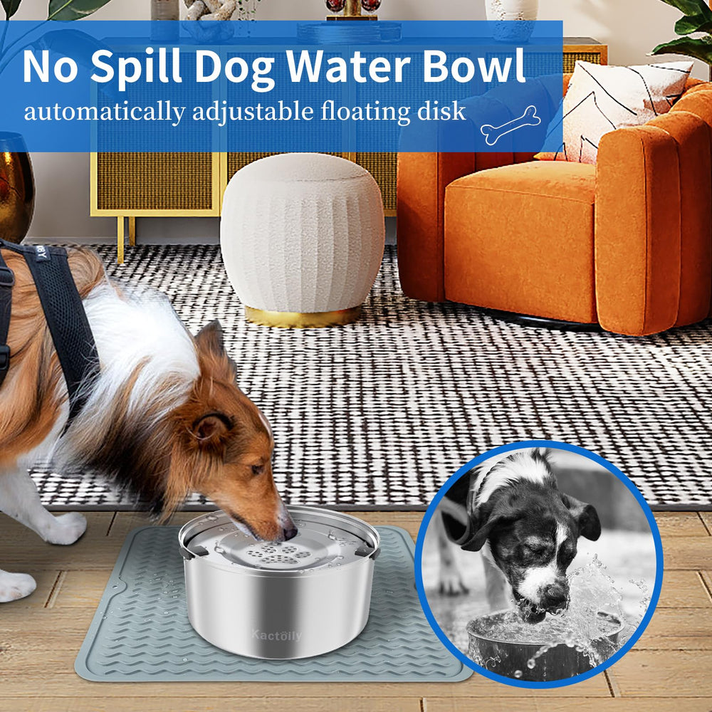 Kactoily plato de silicona impermeable para comida de perros y protección del suelo.