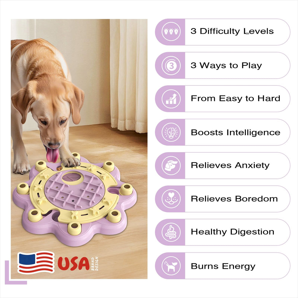 Juguete KADTC para perros, nivel 2, desafío progresivo para mentes curiosas.
