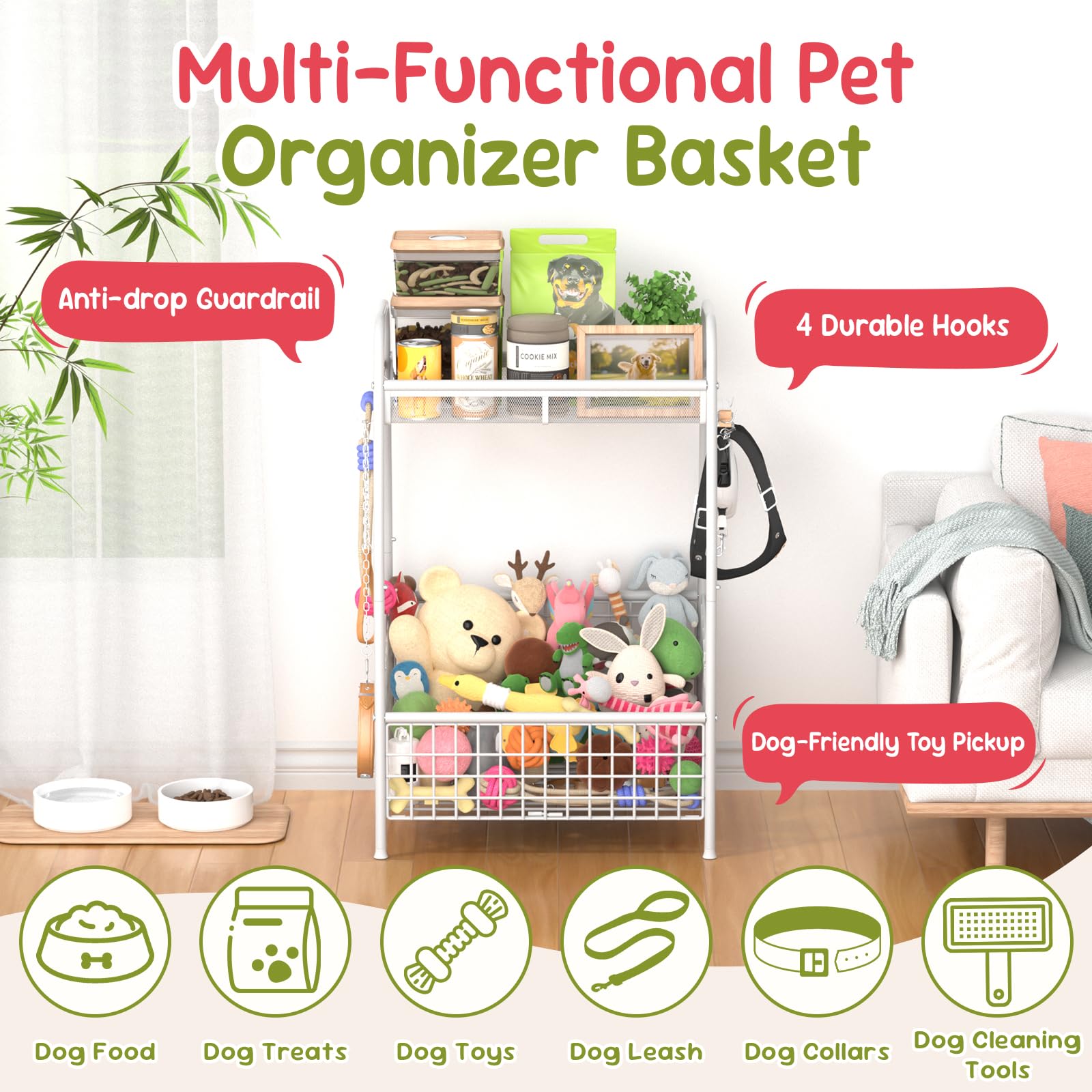 Kaiferty almacenamiento multipropósito para perros, gatos y hogar.