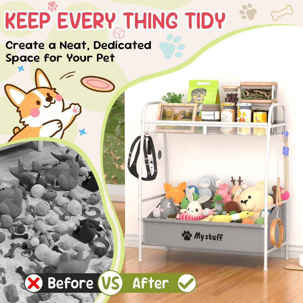 Kaiferty-almacenamiento-multiproposito-perros-y-gatos: espacio para juguetes, comida y accesorios de forma ordenada.