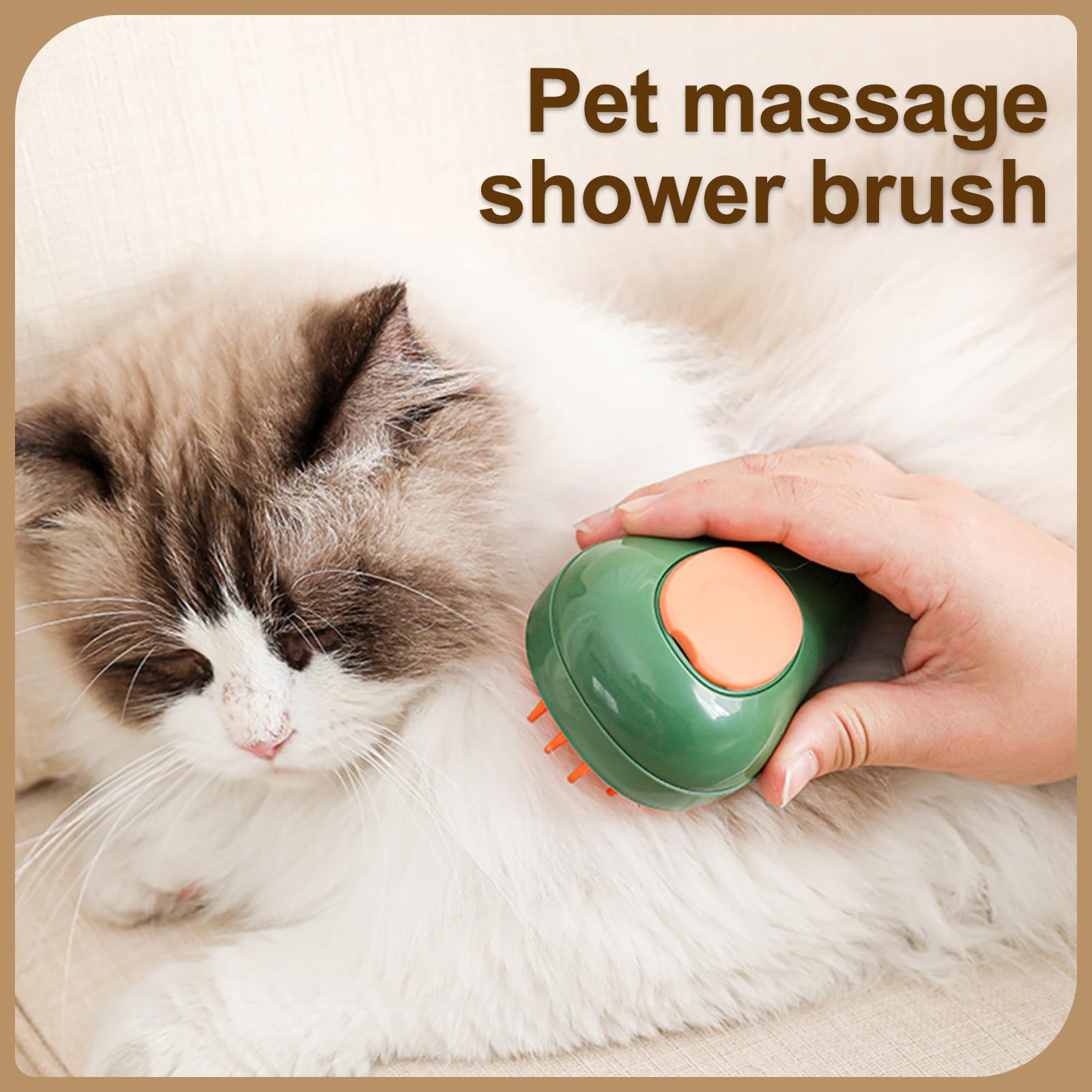 KALAMANDA cepillo de vapor para gatos, ergonomía del mango para un agarre cómodo