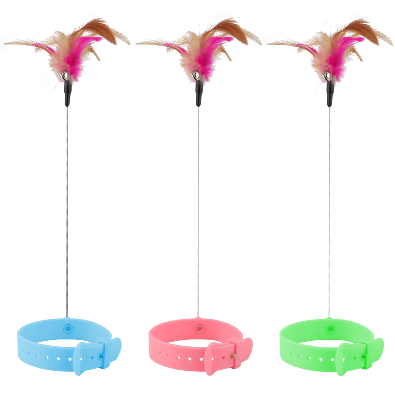 Kalamanda collar-juguete para gatos trio rosas: estimula el juego en interiores.