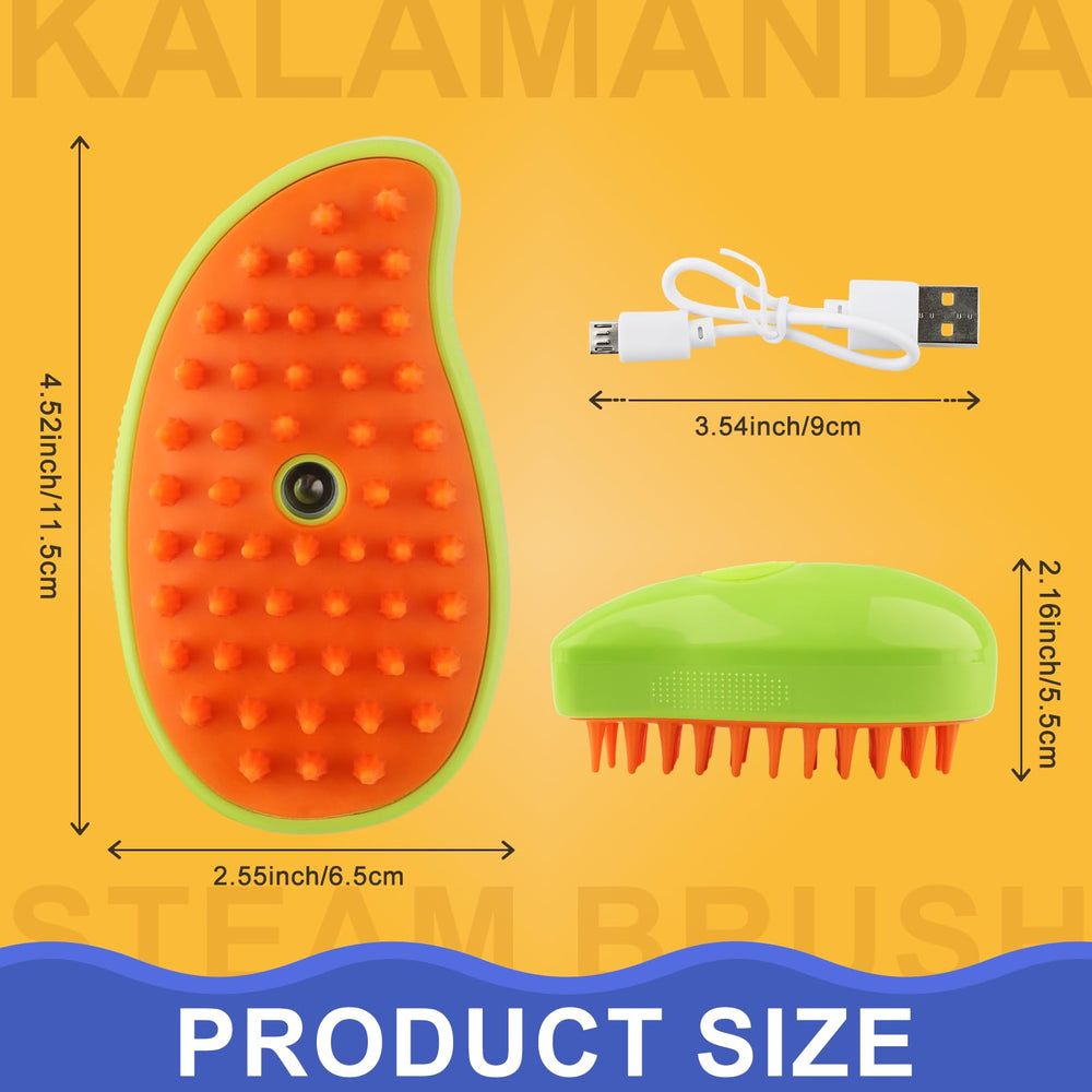 KALAMANDA cepillo para mascotas, mango ergonómico y uso 3 en 1 para limpieza y masaje.
