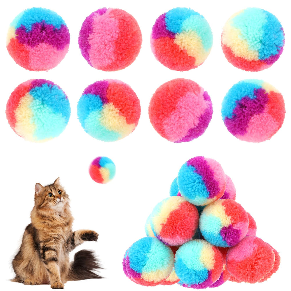 Bolas KALIONE arcoíris, vista frontal, ideales para juego activo del gato.