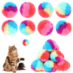 Bolas KALIONE arcoíris, vista frontal, ideales para juego activo del gato.